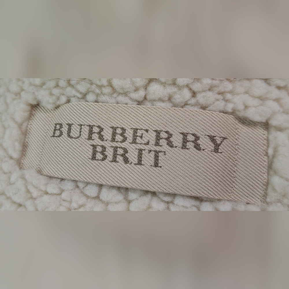 Burberry Brit Women's Wool Jacket Nova Check Faux Shearling Winter Bomber 6 US - Picture 11 of 15
